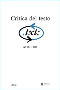 Critica del testo Vol. 18/1_cover