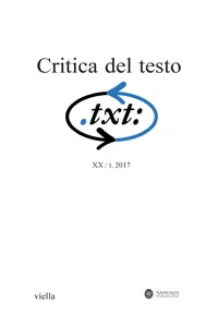 Critica del testo Vol. 20/1_cover