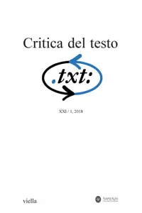 Critica del testo Vol. 21/1_cover