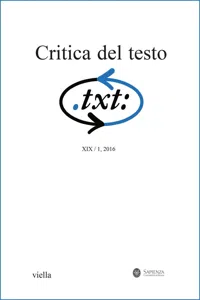 Critica del testo Vol. 19/1_cover