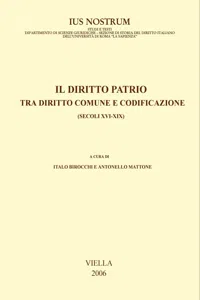 Il diritto patrio tra diritto comune e codificazione_cover