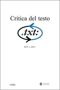 Critica del testo Vol. 16/1_cover