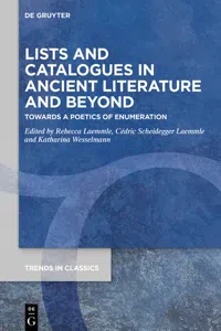 Lists and Catalogues in Ancient Literature and Beyond_cover