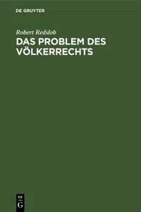 Das Problem des Völkerrechts_cover