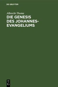 Die Genesis des Johannes-Evangeliums_cover