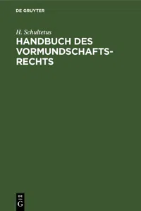 Handbuch des Vormundschaftsrechts_cover