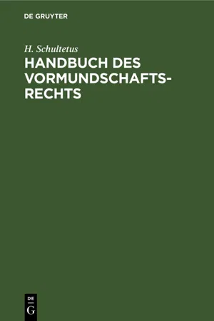 Handbuch des Vormundschaftsrechts