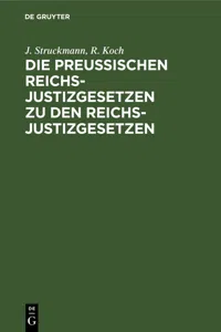 Die Preußischen Reichs-Justizgesetzen zu den Reichs-Justizgesetzen_cover