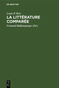 La littérature comparée_cover