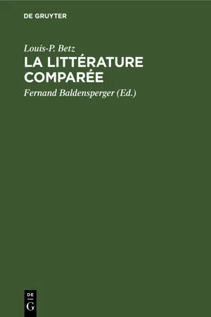 La littérature comparée