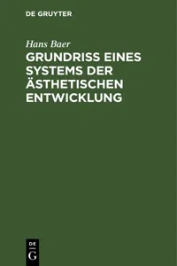 Grundriß eines Systems der ästhetischen Entwicklung_cover