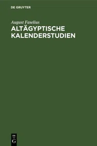 Altägyptische Kalenderstudien_cover