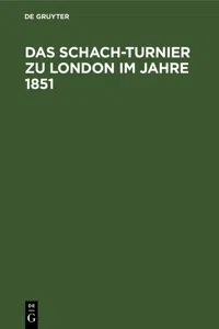 Das Schach-Turnier zu London im Jahre 1851_cover