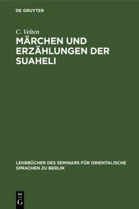 Märchen und Erzählungen der Suaheli_cover