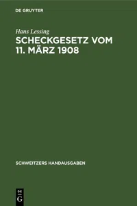 Scheckgesetz vom 11. März 1908_cover