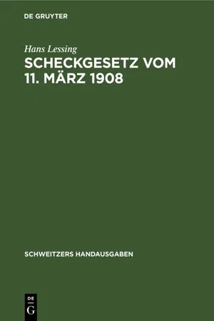 Scheckgesetz vom 11. März 1908