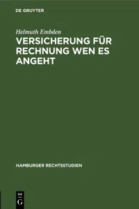 Versicherung für Rechnung wen es angeht_cover