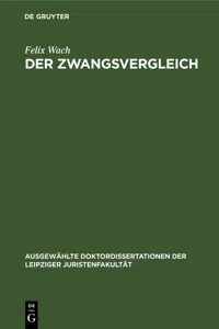 Der Zwangsvergleich_cover