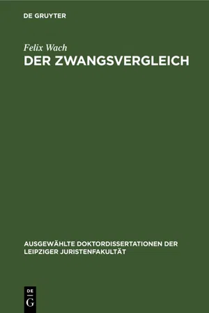 Der Zwangsvergleich