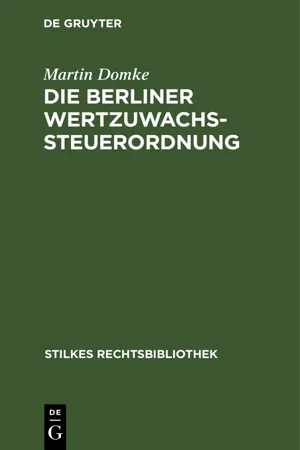 Die Berliner Wertzuwachssteuerordnung