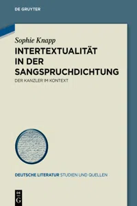 Intertextualität in der Sangspruchdichtung_cover