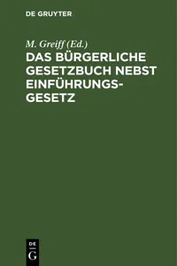 Das Bürgerliche Gesetzbuch nebst Einführungsgesetz_cover