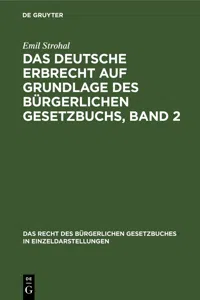 Das deutsche Erbrecht auf Grundlage des Bürgerlichen Gesetzbuchs, Band 2_cover