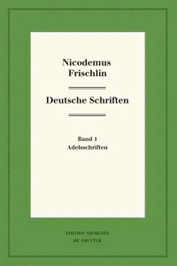 Nicodemus Frischlin: Deutsche Schriften_cover