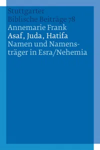 Asaf, Juda, Hatifa - Namen und Namensträger in Esra/Nehemia_cover