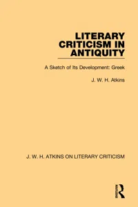 Literary Criticism in Antiquity_cover