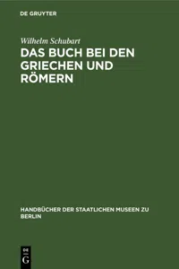 Das Buch bei den Griechen und Römern_cover