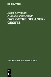 Das Getreidelagergesetz_cover