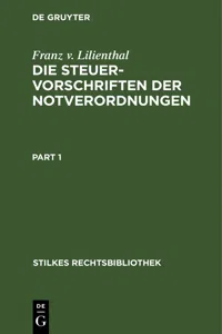 Die Steuervorschriften der Notverordnungen_cover