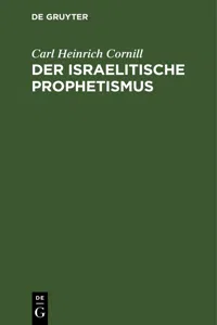 Der israelitische Prophetismus_cover