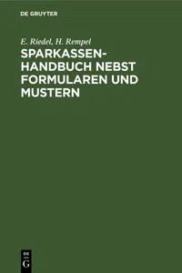 Sparkassenhandbuch nebst Formularen und Mustern_cover