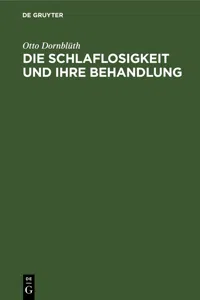 Die Schlaflosigkeit und ihre Behandlung_cover