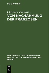 Von Nachahmung der Franzosen_cover