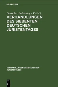 Verhandlungen des siebenten deutschen Juristentages_cover