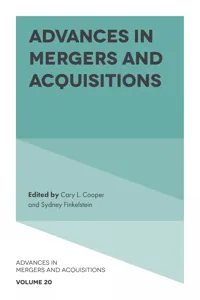 Advances in Mergers and Acquisitions_cover