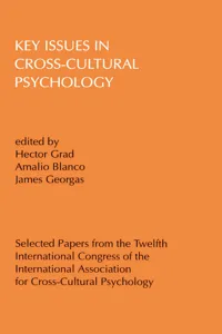 Key Issues in Cross-cultural Psychology_cover