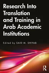 Research Into Translation and Training in Arab Academic Institutions_cover