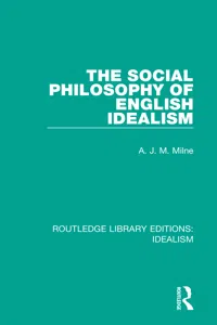 The Social Philosophy of English Idealism_cover