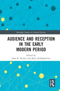 Audience and Reception in the Early Modern Period_cover