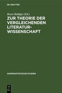 Zur Theorie der vergleichenden Literaturwissenschaft_cover