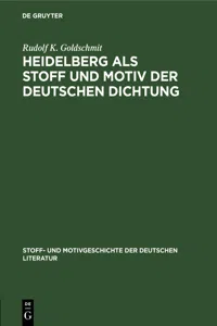 Heidelberg als Stoff und Motiv der deutschen Dichtung_cover