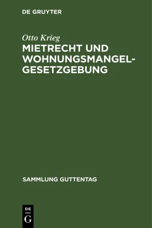 Mietrecht und Wohnungsmangelgesetzgebung