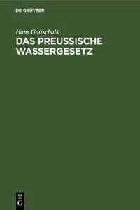 Das preussische Wassergesetz_cover