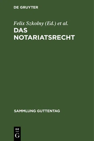 Das Notariatsrecht