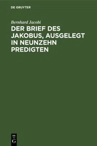 Der Brief des Jakobus, ausgelegt in Neunzehn Predigten_cover