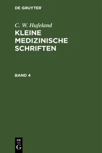 C. W. Hufeland: Kleine medizinische Schriften. Band 4_cover